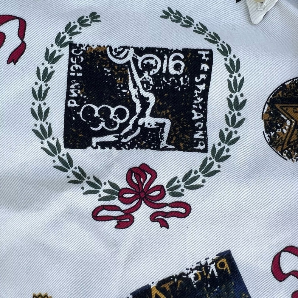 RARE Vintage Tommy Hilfiger Long Sleeve Shirt Olympics Theme All Over Print Sz L - Picture 5 of 7